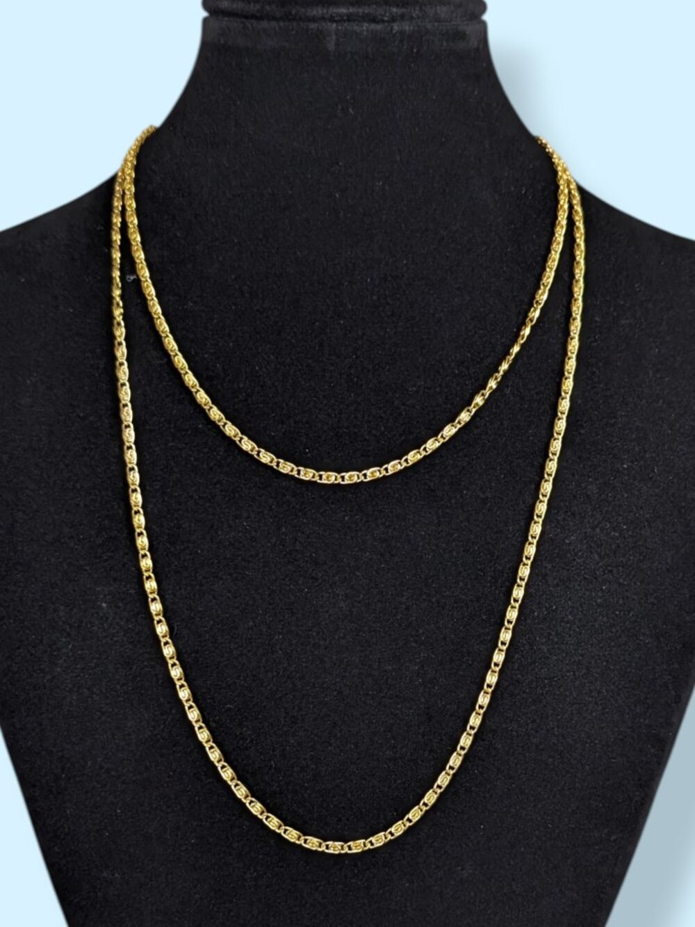 Long 18K Gold Plated Snail Chain Necklace